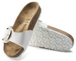 1019814 Madrid Big Buckle Birko-Flor Patent White Narrow - Image 2