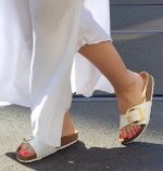 1019814 Madrid Big Buckle Birko-Flor Patent White Narrow - Image 3